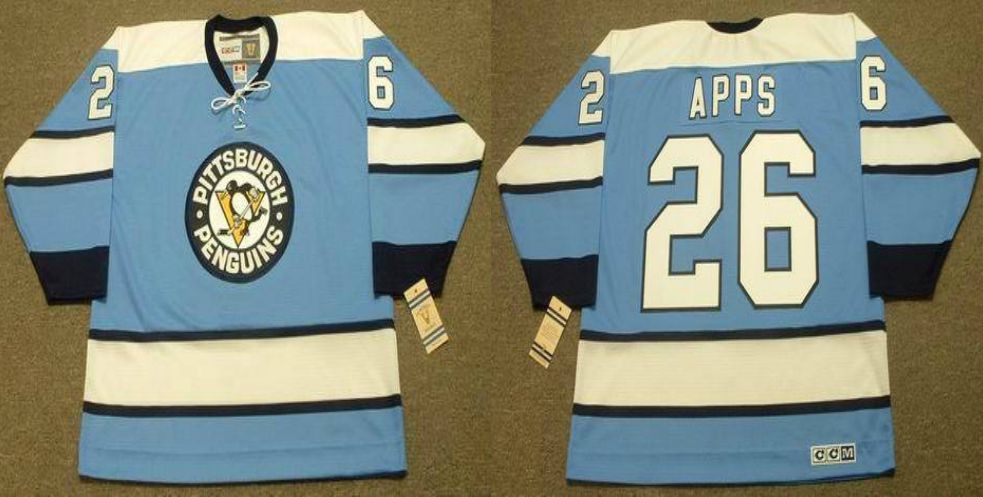 2019 Men Pittsburgh Penguins 26 Apps Light Blue CCM NHL jerseys